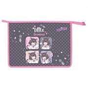 Папка для тетрадей ЮНЛАНДИЯ А4, 1 отделение, пластик, на молнии, Anime dreamer, 273349 - Премиум Сервис