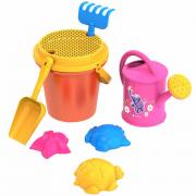 Набор для игр в песке: ведерко с ситом, лейка, совок,грабельки, 3 форм."Морские",НОРД, 431780 - Премиум Сервис