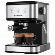 Кофеварка рожковая ручной капучинатор SONNEN CM8501, 1100 Вт, объем 1,5 л, 15 бар, 456335 - Премиум Сервис