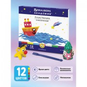 Пластилин классический BRAUBERG "АКАДЕМИЯ", 12 цветов, 240 г, со стеком, картонная упаковка, 103256 - Премиум Сервис