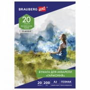 ����� ��� �������� ������� �2, 20 �., "��������", �����, 200 �/�2, ������, BRAUBERG ART CLASSIC, 113211 - ������� ������
