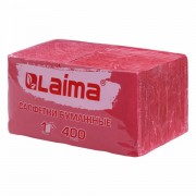 Салфетки бумажные 400 шт., 24х24 см, "Big Pack", красные, 100% целлюлоза, LAIMA, 114727 - Премиум Сервис