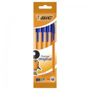 Ручки шариковые BIC "Orange Original Fine", НАБОР 4 шт., СИНИЕ, узел 0,8 мм, линия письма 0,3 мм, пакет, 8308521 - Премиум Сервис