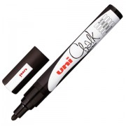 Маркер меловой UNI "Chalk", 1,8-2,5 мм, ЧЕРНЫЙ, влагостираемый, для гладких поверхностей, PWE-5M BLACK - Премиум Сервис