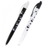 Ручка шариковая масляная автоматическая BRAUBERG BLACK&WHITE "Coffee", СИНЯЯ, узел 0,7 мм, линия письма 0,35 мм, 142659 - Премиум Сервис