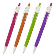 Ручка шариковая масляная автоматическая STAFF "OBP-253", СИНЯЯ, корпус ассорти, узел 0,7 мм, линия письма 0,35 мм, 142970 - Премиум Сервис