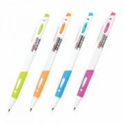 Ручка шариковая автоматическая с грипом STAFF "BP-16 White", СИНЯЯ, ассорти, линия письма 0,35 мм, 143749 - Премиум Сервис