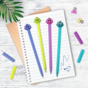 Ручка с топпером шариковая ЮНЛАНДИЯ "Птенец", корпус ассорти, СИНЯЯ, пишущий узел 0,7 мм, 143811 - Премиум Сервис