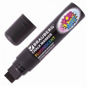 Маркер меловой "POP-ART" ЧЕРНЫЙ, 15 мм, стираемый, для гладких поверхностей, BRAUBERG, 151544 - Премиум Сервис