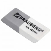 Ластик BRAUBERG, 41х14х8 мм, серо-белый, прямоугольный, скошенные края, 222461 - Премиум Сервис