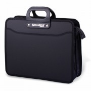 Папка-портфель пластиковая BRAUBERG "ПРЕМЬЕР" А4 (390х315х120 мм) 3 отделения, фактура "бисер", черная, 223082 - Премиум Сервис