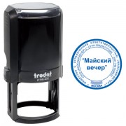 Оснастка для печатей оттиск D=42 мм синий, TRODAT 4642 PRINTY 4.0, корпус черный, крышка, подушка - Премиум Сервис