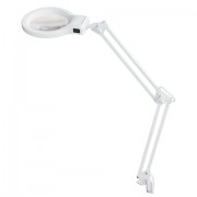 Настольная лампа светильник Леда С20 на струбцине, СВЕТОДИОДНАЯ, 8 Вт, ЛУПА (2/9 раз), белый - Премиум Сервис