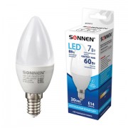 ����� ������������ SONNEN, 7 (60) ��, ������ �14, �����, �������� ����� ����, 30000 �, LED C37-7W-4000-E14, 453712 - ������� ������