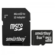   micro SDHC, 8 GB, SMARTBUY, 10 /. (class 10),  , SB8GBSDCL10-01 -  