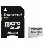   microSDHC 16 GB TRANSCEND UHS-I U1, 95 / (class 10), , TS16GUSD300S-A -  