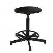 Кресло кассира, ресепшн РС37, без спинки, без подлокотников, кожзам, черное - Премиум Сервис