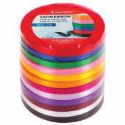 Лента атласная ширина 6 мм, набор 12 цветов по 23 м, BRAUBERG, 591498 - Премиум Сервис