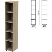 Шкаф (стеллаж) "Приоритет", 360х420х2000 мм, 4 полки, кронберг, К-932, К-932 кронберг - Премиум Сервис