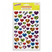 Наклейки виниловые "Сердца", многоразовые, голографические, 14х21 см, ЮНЛАНДИЯ, 661833 - Премиум Сервис