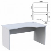 Стол эргономичный "Арго", 1400х900х760 мм, правый, серый (КОМПЛЕКТ) - Премиум Сервис