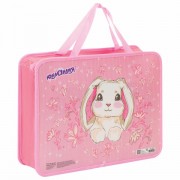 Папка на молнии с ручками ЮНЛАНДИЯ А4, 1 отделение, пластик, ширина 80 мм, "Bunny", 228174 - Премиум Сервис