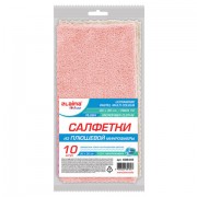 Салфетки для уборки из ПЛЮШЕВОЙ микрофибры 30х30см, КОМПЛЕКТ 10шт "PASTEL", LAIMA HOME - Премиум Сервис