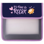 Папка для тетрадей ЮНЛАНДИЯ А5, пластик, 2 отделения, клапан на липучке, Bored cat, 272189 - Премиум Сервис