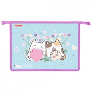 Папка для тетрадей ПИФАГОР А4, 1 отделение, картон/пластик, на молнии, Cat friends, 272127 - Премиум Сервис