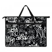 Папка для рисунков и чертежей с ручками BRAUBERG А3, пластик, молния сверху, Graffiti, 272233 - Премиум Сервис