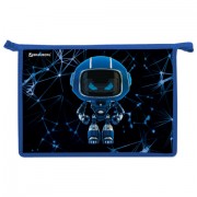 Папка для труда на молнии BRAUBERG А4, 2 отделения, органайзер, Evil robot, 272212 - Премиум Сервис