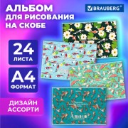 ������ ��� ��������� �4 24 �����, �����, ������� ������, BRAUBERG, 203�288��, ����� ���, 107107 - ������� ������