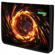 Папка для тетрадей BRAUBERG KIDS А4, 1 отделение, пластик, молния вокруг, Fire split, 273338 - Премиум Сервис