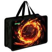 Папка на молнии с ручками BRAUBERG KIDS А4, 1 отделение, пластик, 100 мм, Fire split, 273378 - Премиум Сервис