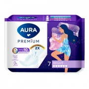 Прокладки женские гигиенические 7 шт, AURA Premium NIGHT, ш/к 16040, 13123 - Премиум Сервис