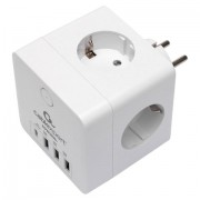 Сетевой фильтр CABLEXPERT Cube, 4 розетки, 16А, 1xType-C PD, 3хUSB, белый, CUBE-4-СU3-W - Премиум Сервис