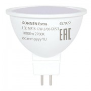 ����� ������������ SONNEN EXTRA, 12 (110) ��, GU5.3, �����, ������ �����, 30000 �, LED MR16-GU5.3-12W-2700, 457922 - ������� ������