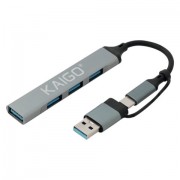 USB-��� KG-088C, Type-C 3.2 + ������� USB-A 3.2, ����������������, 4 � 1, 1 � USB-A 3.2, 3 x USB-A 2.0, 60 ��, �����, KAIGO (�����), 355065 - ������� ������