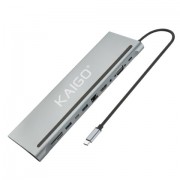 ���-������� ���-������������ KG-050, �/�, 11 � 1, USB-A 2.0/3.2, Type-C 3.2 - PD 3.0, RJ-45, SD/TF 2.0, HDMI, VGA, AUX, 250 ��, �����, KAIGO, 355070 - ������� ������