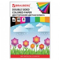 ������� ������ �4 ������������ � �����, 40 ������ 8 ������, �������, 80 �/�2, BRAUBERG, 210�297 ��, 124714 - ������� ������
