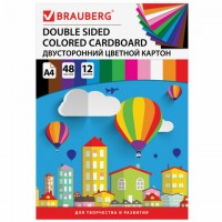 ������ ������� �4 ������������ � �����, 48 ������ 12 ������, �������, 180 �/�2, BRAUBERG, 210�297 ��, 124744 - ������� ������
