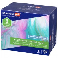     " " (POURING PAINT)  , 8   120 , BRAUBERG ART, 192241 -  