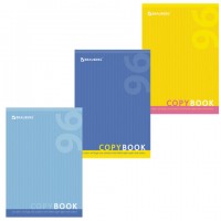 Тетрадь А4, 96 л., BRAUBERG скоба, клетка, обложка картон, ОДИН ЦВЕТ, 401880 - Премиум Сервис