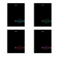 Тетрадь А4, 96 л., BRAUBERG, гребень, клетка, глянцевый лак, "Dark", 404060 - Премиум Сервис