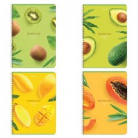 Тетрадь А4, 96 л., BRAUBERG, гребень, клетка, матовая ламинация, "Exotic", 404062 - Премиум Сервис