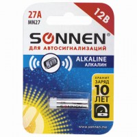 ��������� SONNEN Alkaline, 27� (MN27), �����������, ��� ������������, 1 ��., � ��������, 451976 - ������� ������