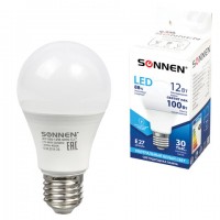 ����� ������������ SONNEN, 12 (100) ��, ������ �27, �����, ����������� ����� ����, 30000 �, LED A60-12W-4000-E27, 453698 - ������� ������