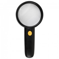 Лупа просмотровая BRAUBERG, С ПОДСВЕТКОЙ, диаметр 75 мм, увеличение 3, корпус черный, 454130 - Премиум Сервис