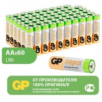 ��������� GP Super, AA (LR6, 15�), �����������, �����������, �������� 60 ��., 15A-2CRVS60 - ������� ������