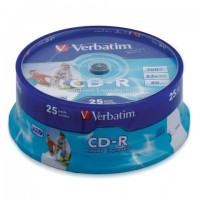  CD-R VERBATIM 700 MB 52x Printable,  25 ., Cake Box,     -  
